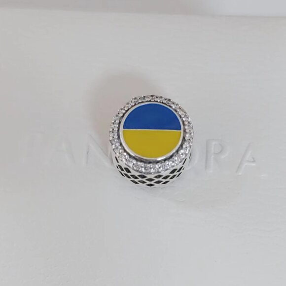 Pandora Ukraine Flag Bead Charm Travel Destination Pendant S925 Silver with box - Picture 6 of 6